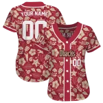 customized arizona diamondbacks tropical hibiscus seashells red jersey best selling