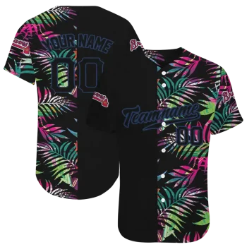 customized atlanta braves palm leaf black jersey best selling