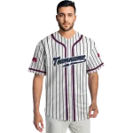 customized atlanta braves pinstripe lines white jersey best selling