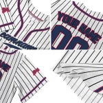 customized atlanta braves pinstripe lines white jersey best selling