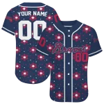 customized atlanta braves snowflake festive navy jersey best selling