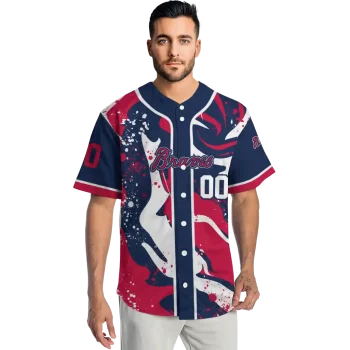 customized atlanta braves splash swirl navy jersey fashion forward