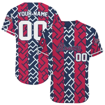 customized atlanta braves squares grid navy jersey best selling