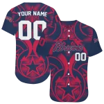 customized atlanta braves star circle navy jersey best selling