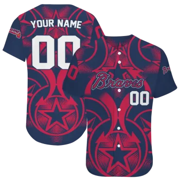 customized atlanta braves star circle navy jersey best selling