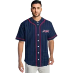 customized atlanta braves stripe pattern navy jersey best selling