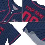customized atlanta braves stripe pattern navy jersey best selling