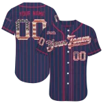 customized atlanta braves vertical stripes navy jersey best selling