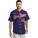 customized atlanta braves vertical stripes navy jersey best selling