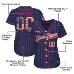 customized atlanta braves vertical stripes navy jersey best selling