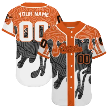 customized baltimore orioles pattern drip orange white jersey best selling