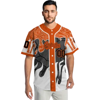 customized baltimore orioles pattern drip orange white jersey fashion forward