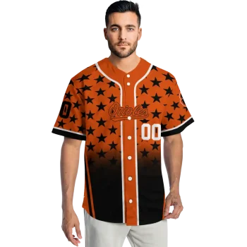 customized baltimore orioles star burst black jersey fashion forward