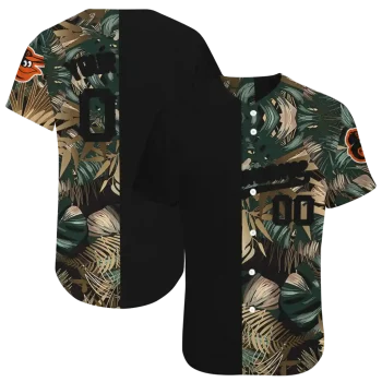 customized baltimore orioles tropical foliage black jersey best selling