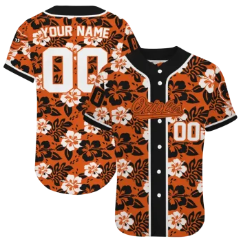 customized baltimore orioles tropical hibiscus black jersey best selling