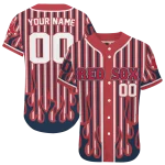 customized boston red sox blazing stripes red jersey best selling