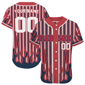 customized boston red sox blazing stripes red jersey best selling