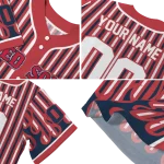 customized boston red sox blazing stripes red jersey best selling