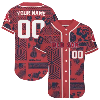 customized boston red sox pineapple palm geo red jersey best selling