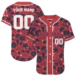 customized boston red sox tropical hibiscus seashells red jersey best selling