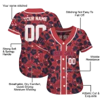 customized boston red sox tropical hibiscus seashells red jersey best selling