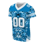 customized carolina panthers mirrored pattern blue jersey best selling