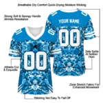customized carolina panthers mirrored pattern blue jersey best selling