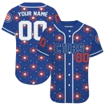 customized chicago cubs snowflake festive blue jersey best selling