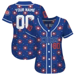 customized chicago cubs snowflake festive blue jersey best selling