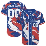 customized chicago cubs splash swirl blue jersey best selling