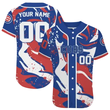 customized chicago cubs splash swirl blue jersey best selling
