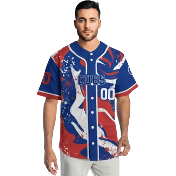 customized chicago cubs splash swirl blue jersey fashion forward