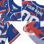 customized chicago cubs splash swirl blue jersey best selling