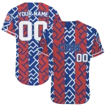 customized chicago cubs squares grid blue jersey best selling