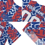 customized chicago cubs squares grid blue jersey best selling