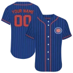 customized chicago cubs stripe pattern blue jersey best selling