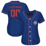 customized chicago cubs stripe pattern blue jersey best selling