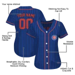 customized chicago cubs stripe pattern blue jersey best selling