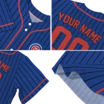 customized chicago cubs stripe pattern blue jersey best selling