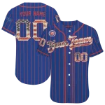 customized chicago cubs vertical stripes blue jersey best selling