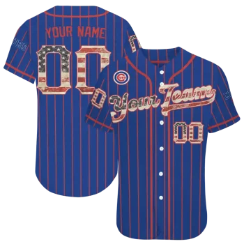 customized chicago cubs vertical stripes blue jersey best selling