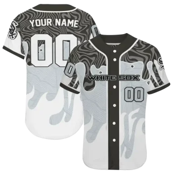 customized chicago white sox pattern drip black white jersey best selling