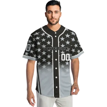 customized chicago white sox star burst silver jersey fashion forward