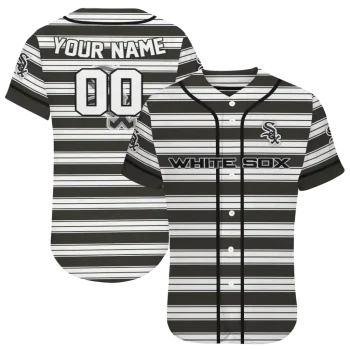 customized chicago white sox stripe layers black white jersey best selling