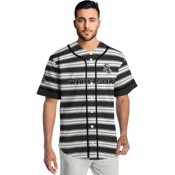 customized chicago white sox stripe layers black white jersey fashion forward