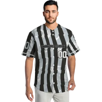 customized chicago white sox stripe paint black jersey fashion forward