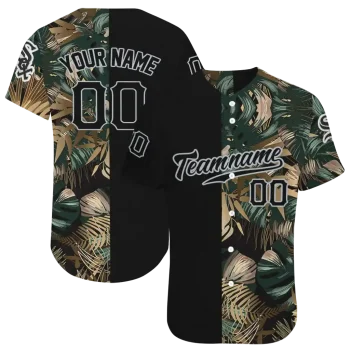 customized chicago white sox tropical foliage black jersey best selling