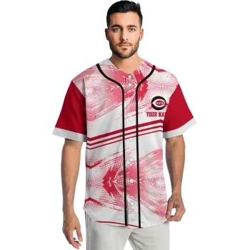 customized cincinnati reds arrow fade red white jersey fashion forward