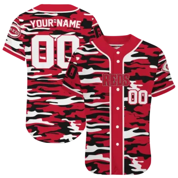 customized cincinnati reds camo splash red jersey best selling