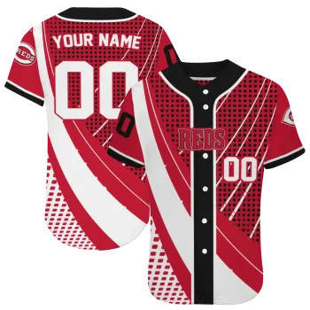 customized cincinnati reds curved stripes red white jersey best selling